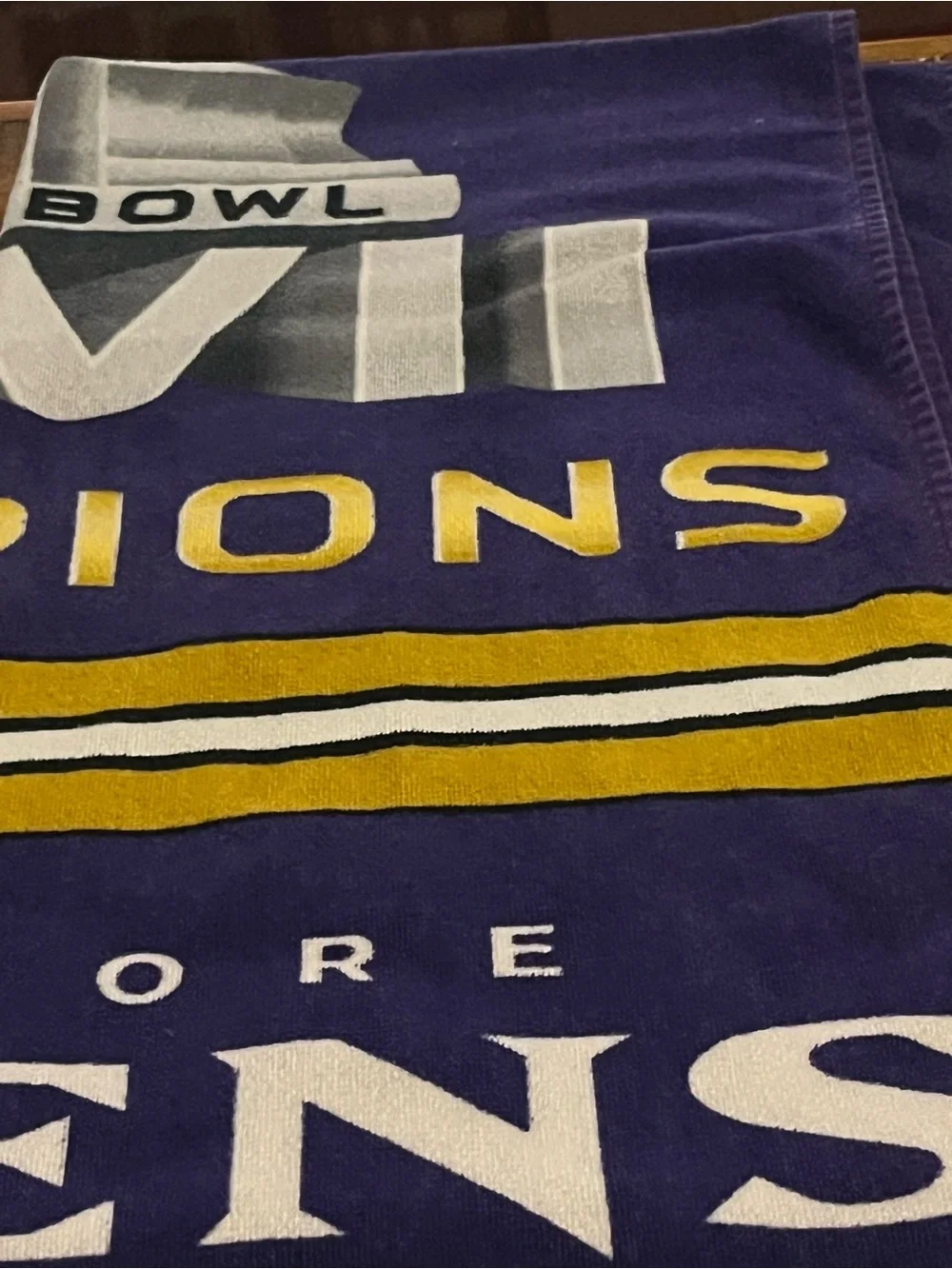 Super Bowl XLVII Champions Baltimore Purple & Gold Bath Towel